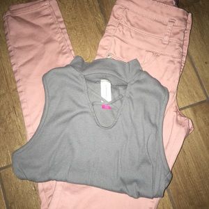 Crop top and jeans